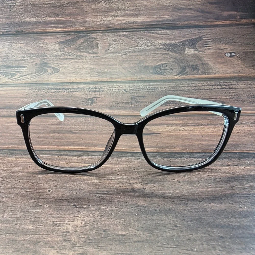 Zenni Optical 126221 Square Eyeglasses Black Translucent Gray Frames